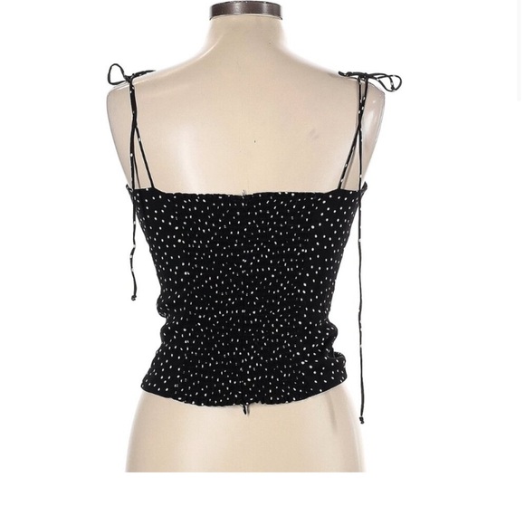 Reformation black polka dot square neckline top - Picture 2 of 5